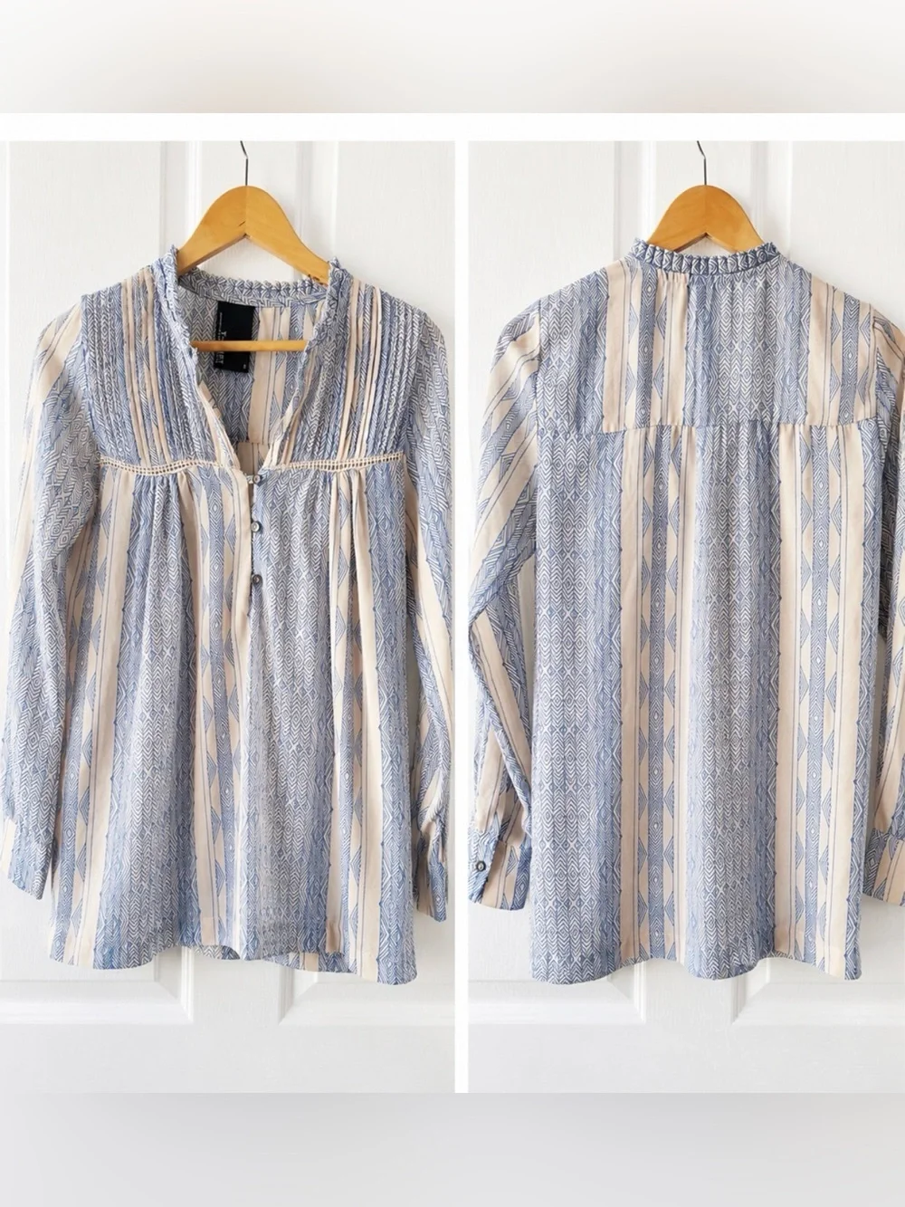 Dolan Anthropologie Odessa Semi-Sheer Chiffon Long Sleeve Blouse Small